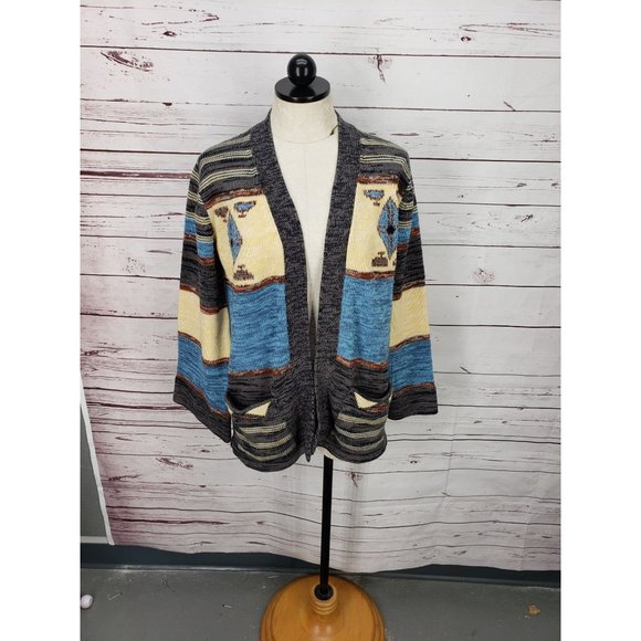 Fine Quality Sweater Aztec Design large Cardigan - Picture 12 of 16